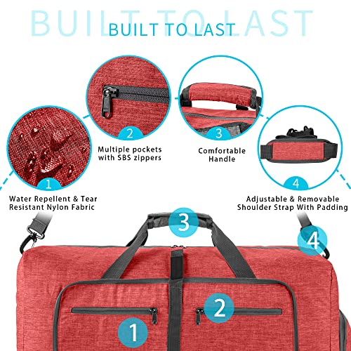 Image of Vomgomfom 65L /85L /115L Foldable Travel Duffle Bag with Shoe Compartment