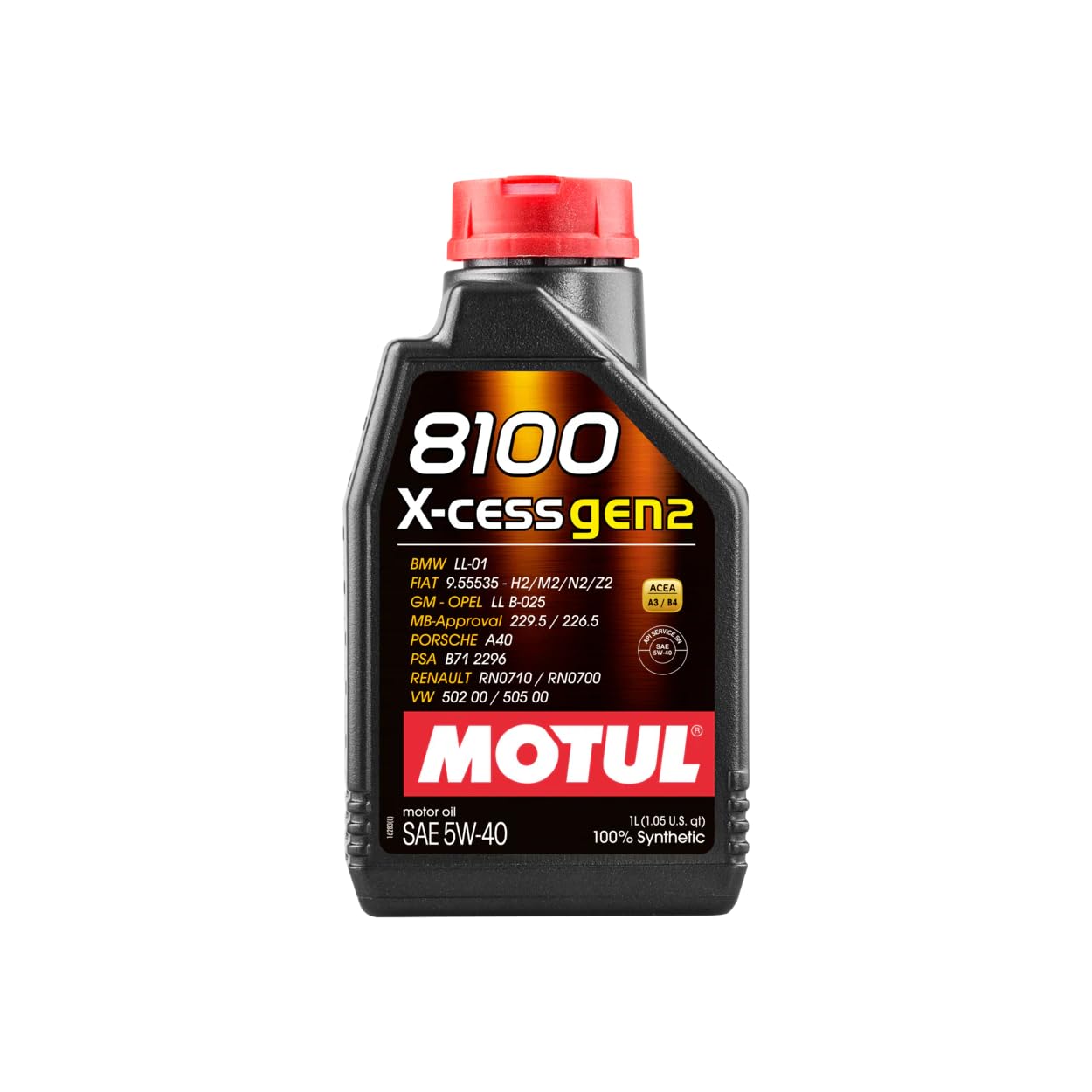 Motul 8100 X-cess Gen2 5W-40 Synthetic Motor Oil, 1 L | High