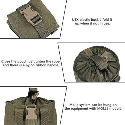 Excellent Elite Spanker Tactical Folding Dump Pouch Utility Tool Bag Military Molle Drawstring Ammo Magazine Pouch (Ranger Green) #TOP3