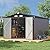 Verano Garden 8x12FT Outdoor Storage Shed, Large Galvanized Steel Metal Garden Shed, Double Door W/Lock, Outdoor Storage House for Backyard, Patio, Lawn(137.72" Dx87.8 Wx76.77 H)
