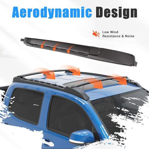 HECASA Roof Rack Cross Bars Compatible with 2005-2023 Toyota Tacoma Double Cab Replacement for PT278-35170 Top Rail Crossbars Luggage Carrier Black Aluminum (Will Not Fit Access Cab) by HECASA - Image 4