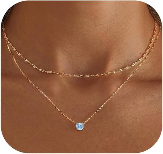Dainty Diamond Necklace Review: 14K Gold-Plated Birthstone Jewelry