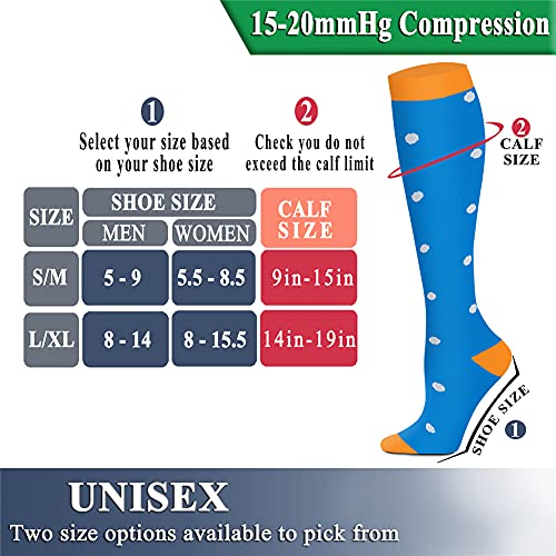 Image of QUXIANG Copper Compression Socks for Women & Men Circulation (8 Pairs) - Best for Running Athletic Cycling - 15-20 mmHg
