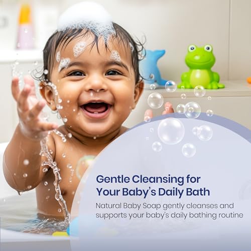 Image of Mother Sparsh Natural Care Baby Soap-75g x 4 | BUY 3 GET 1 FREE | Soap for Babies with Chamomile, Shea Butter & Coconut Oil | Gently Cleanses Baby's Skin