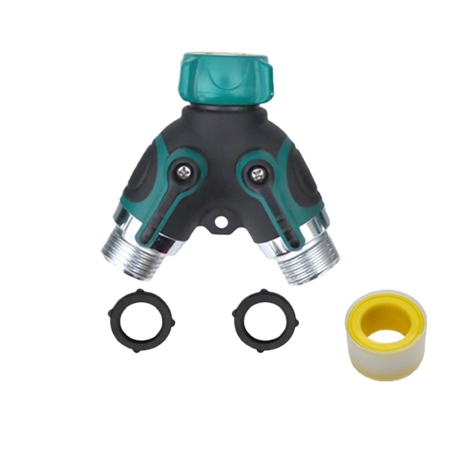 Evwgnpqrv Green 2 Way Usa Faucet Hose Splitter, Garden Hose Splitter Green 3/4 Inch Outdoor Water Spigot 2 Way 4(Green 2 Way Usa)