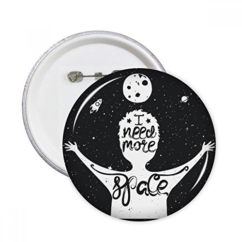 Badge rond Plus de Espace Noir Blanc épinglette M pour vêtement