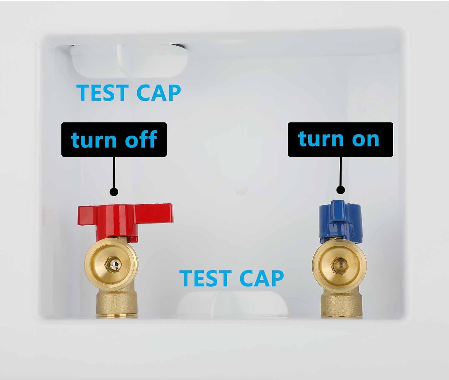 (1 Pack) Lidertik Washing Machine Outlet Box Push to Connect with Center Drain, Inlet 1/2 inch Push to Connect x Outlet 3/4 inch Male Thread LI-550-11