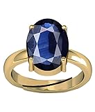 Piedra de zafiro azul de 7,25 ratti de 6,55 quilates, la mejor piedra preciosa sin calefacción y sin tratar, anillo ajustable Panchdhatu certificado Rashi Neelam Ratan, piedra preciosa suelta para