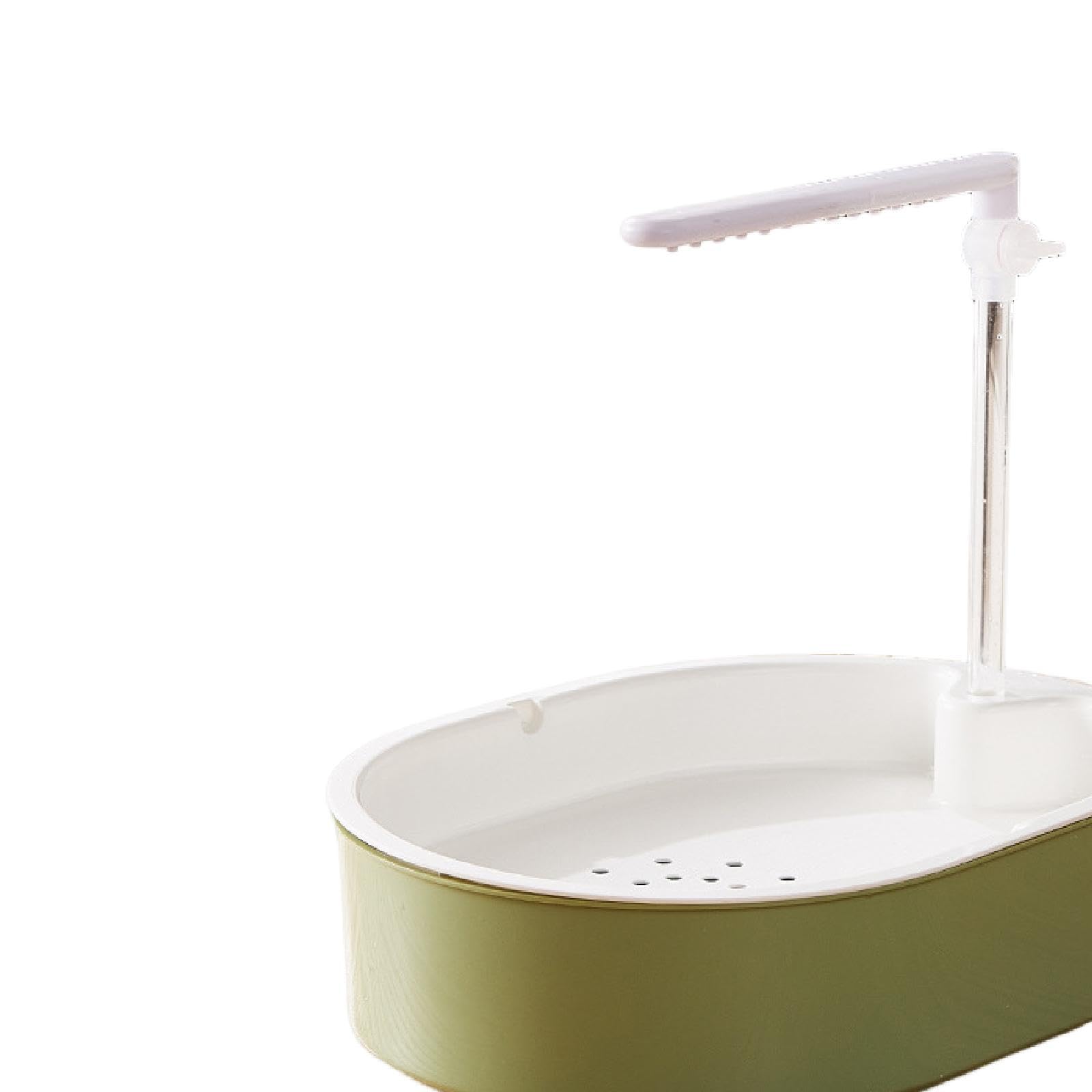 MagiDeal Vaschetta Automatica per Uccelli, Piscina per Pappagalli, Spaziosa Gabbia, Accessorio per Uccelli, Regolabile Automaticamente per E Insepar, Doccia Bianca Lineare