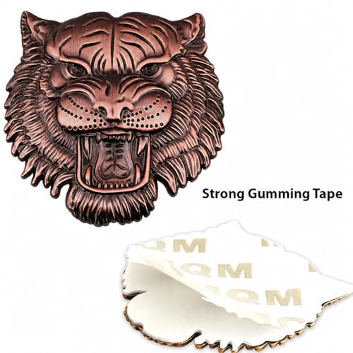 Image of Tiger 3D Metal Emblem for Cars & Bikes, Brass, Small 5.5 x 5.5 cm
