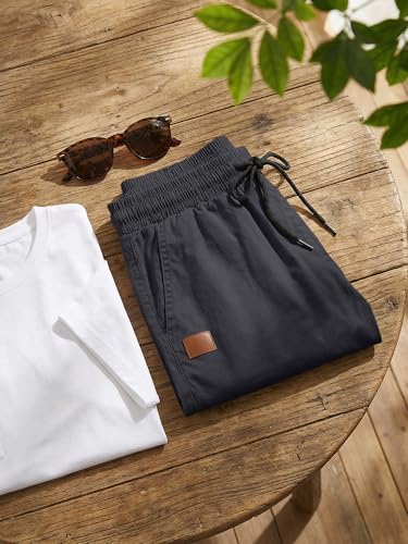 Image of JMIERR Mens Casual Shorts - Cotton Drawstring Summer Beach Stretch Twill Chino Golf Shorts