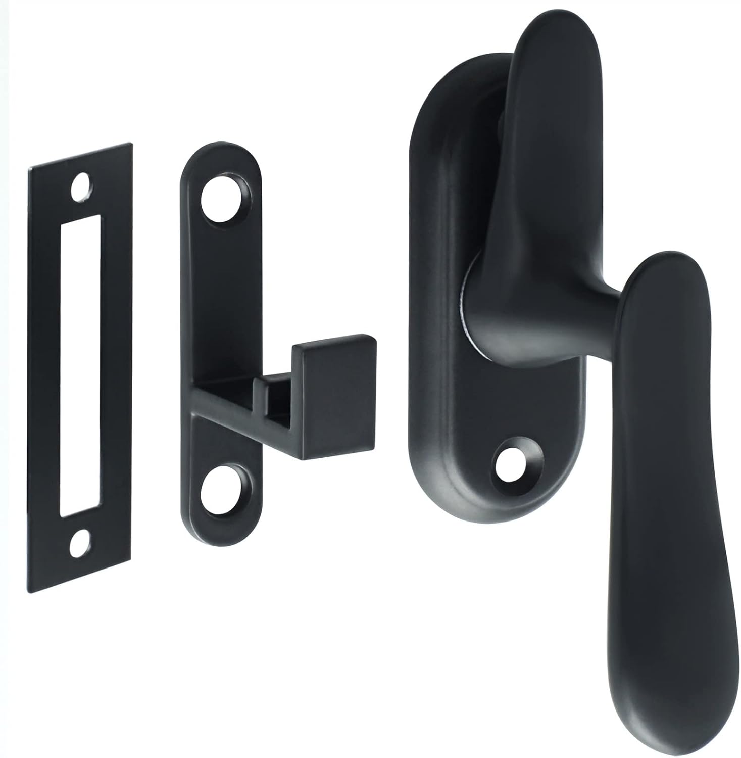 304 Stainless Steel Hasp Latch Lock Gate Latches Door Lock Sliding Window Door Lock Handle Door Latch Home Hardware 1Pcs(Black)