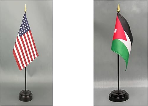 Miniatura 37 de Juego de banderas de escritorio de Afganistán, hecho en Estados Unidos, de rayón de 4 x 6 pulgadas, escritorio de oficina y pequeñas banderas