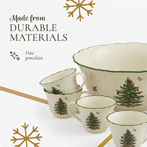 Spode Christmas Tree 10 Piece Punch Bowl Set #TOP3