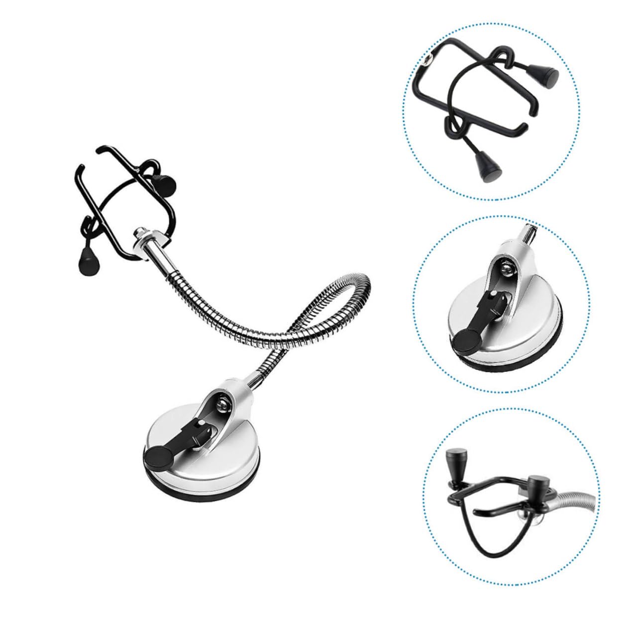 WOONEKY Sturdy Suction Base Hair Dryer Holder Rotating Stand for Hair Brush Blow Dryer