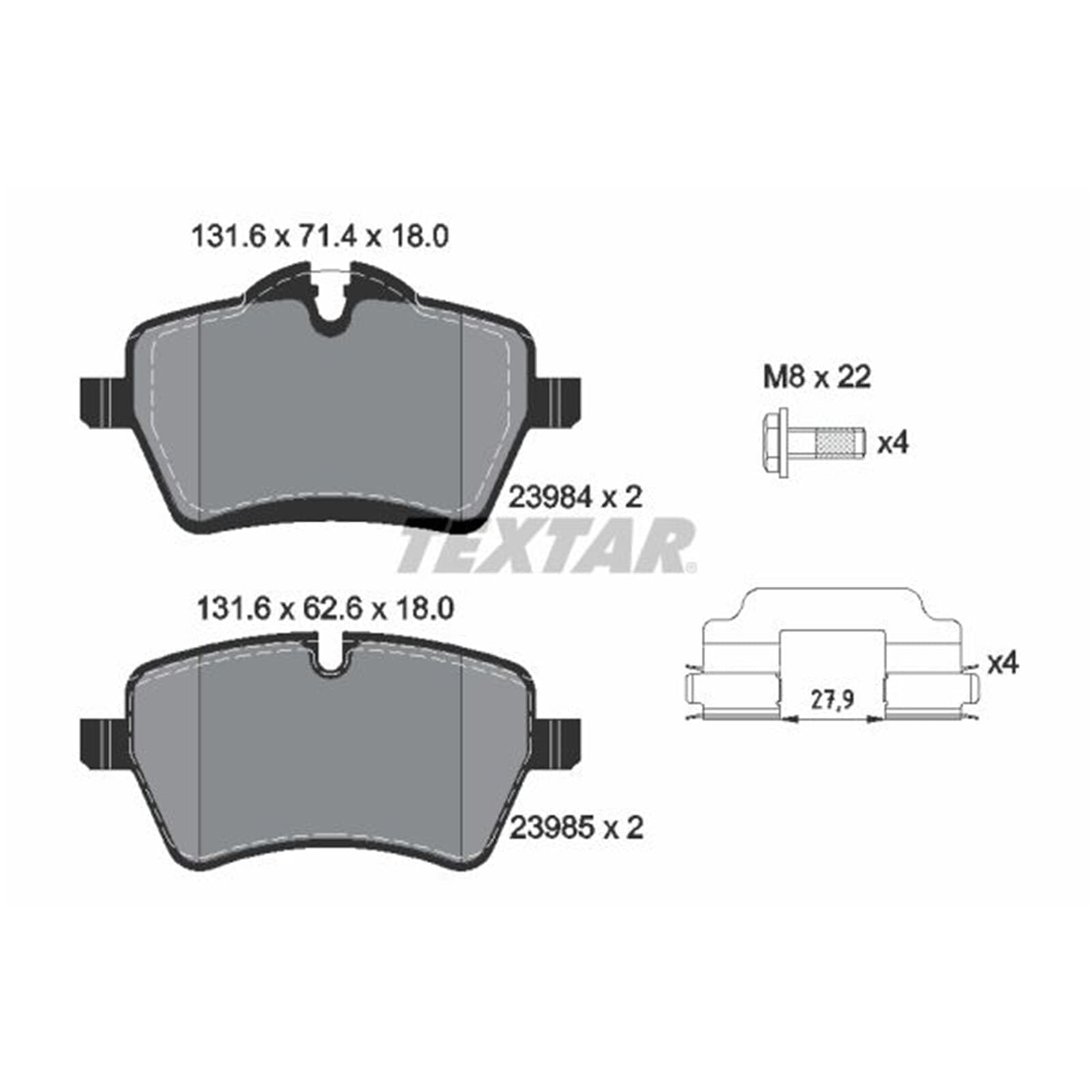 Textar Fren Balatası Ön One-Cooper-S Mini R50-52-53 2001-06 2398401