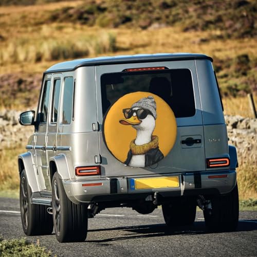 Image of Funny Duck Spare Tire Cover Weatherproof Universal Wheel Protectors Cute Duck Wheel Covers for Rv Camper Travel Trailer SUV Truck 16 Inch
