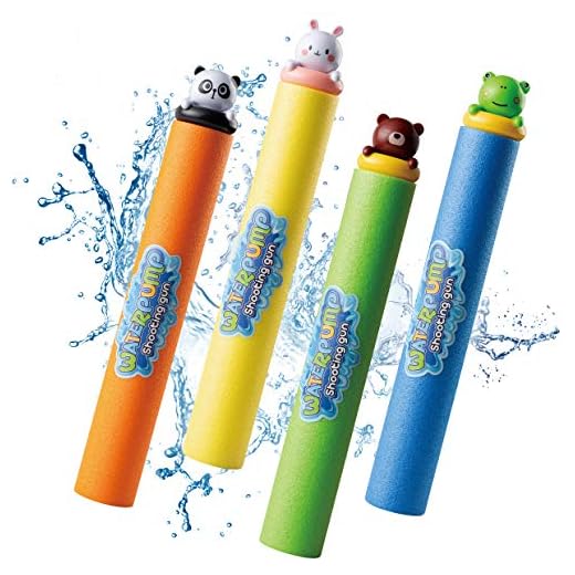 IONCAT Water Blaster Soaker Gun for Kids, 4 Pack Foam Water Blaster Squirt Guns Set, 30 ft Shooting Range, Gifts for Children & Adult Summer Swimming Pool Beach Water Fighting Party, 4 Animal Figures