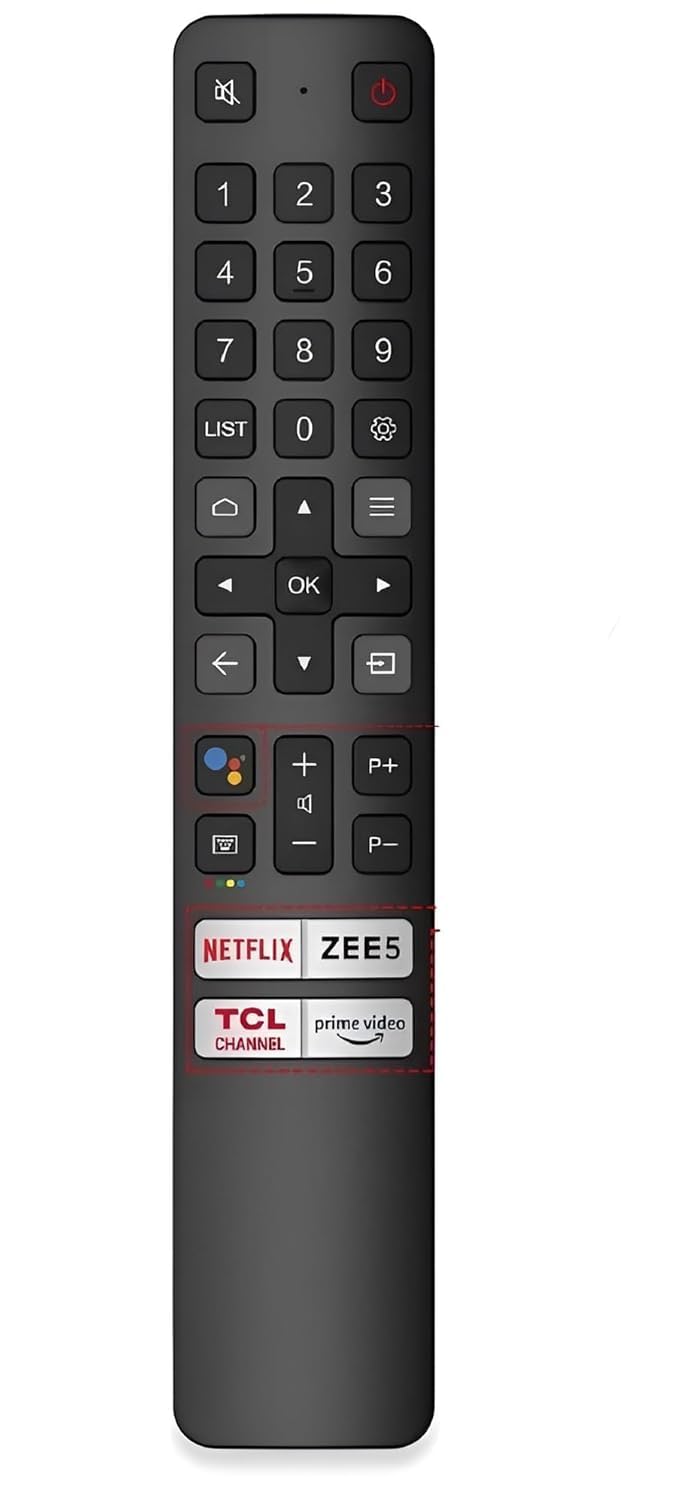 SV Remote Control Compatible with TCL 81.28 cm 32 inch HD Ready LED Smart TV, 32S5205 (Please Match The Image with Your Old Remote) (Without Voice)