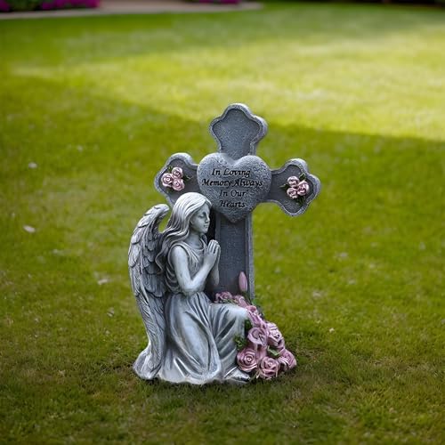 Statue d'ange pour tombe et décorations commémoratives de cimetière extérieur