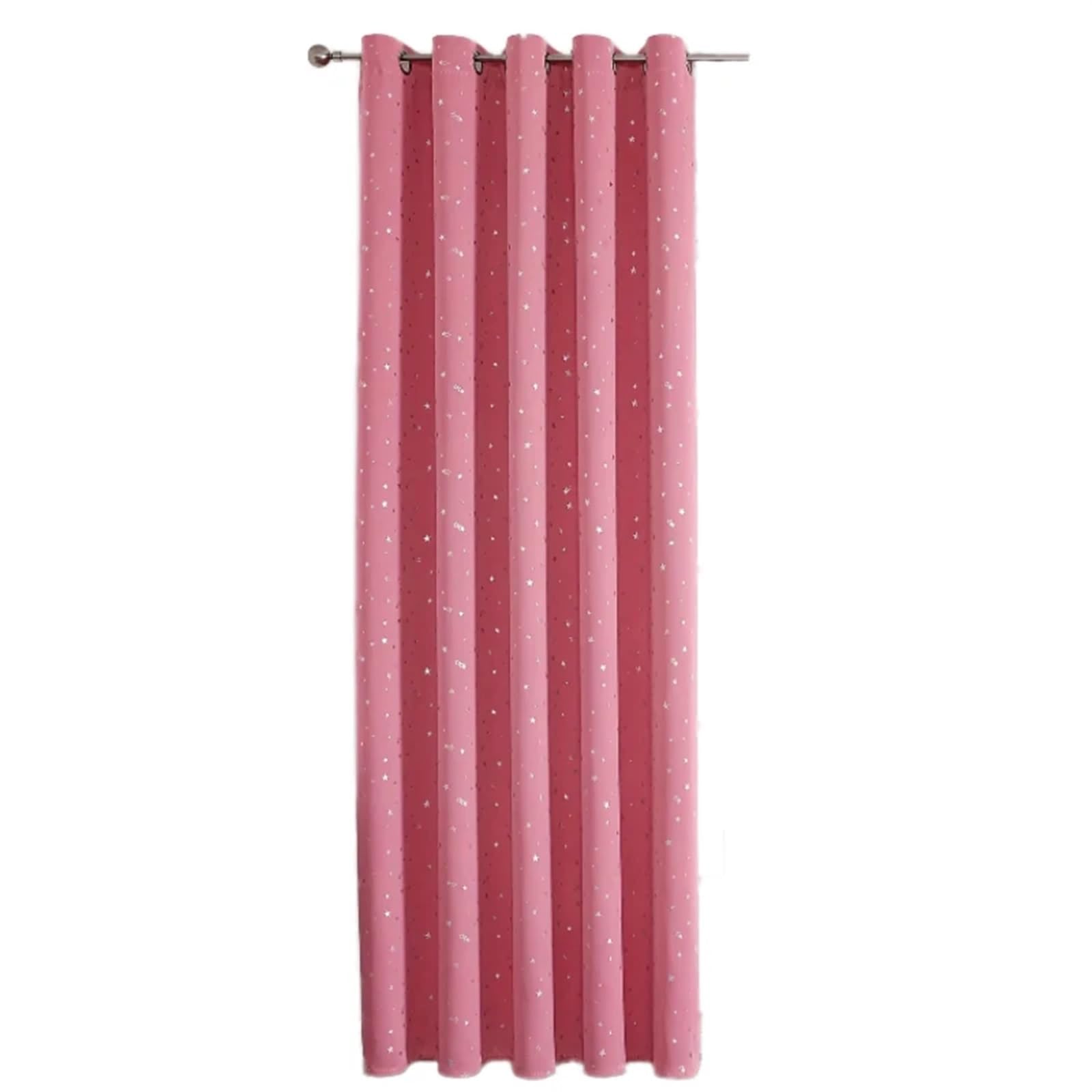 EnxJire Blackout Curtains Blackout Curtains with Stars Grommet Top for Bedroom Living Room Window Drapes(Pink-1Panel,132X244cm)