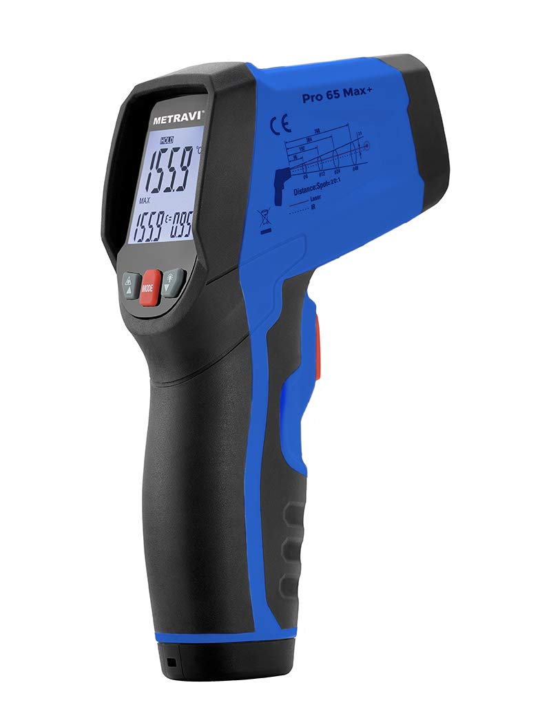 Metravi PRO 65 Max+ Non-contact Infrared Thermometer/Pyrometer with Circular Laser upto 1000°C (B08F27FVM4) Amazon Price History, Amazon Price Tracker