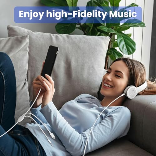 Image of Verilux 3 in 1 Type C to 3.5 mm Audio Aux Jack Cable 1.2M /3.9Ft, 3.5mm Jack to USB C /Lighting /3.5mm Cable for iPhone 17 /16 /15 /14 /13 /12 /11, iPad Pro, Galaxy S25 /S24 /S23, Work with Car Stereo