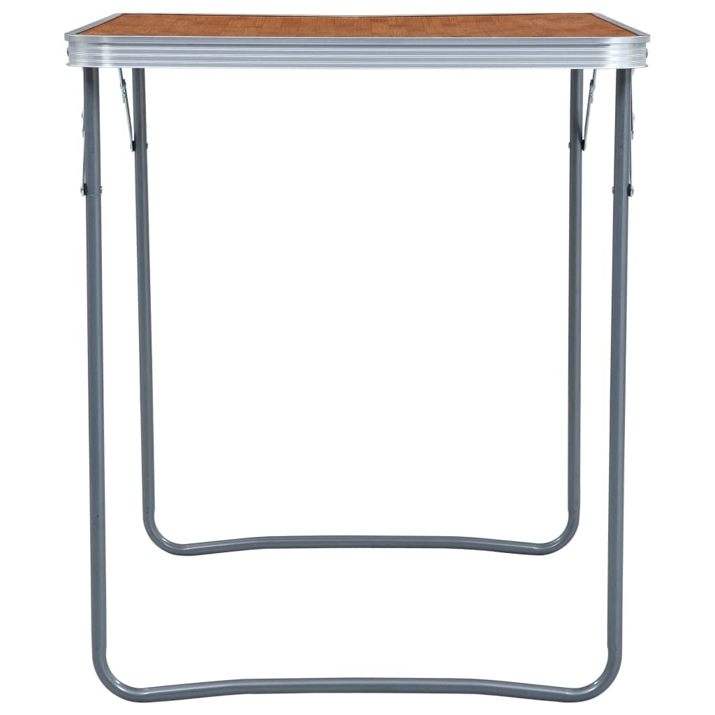 Składany stół kempingowy z metalową ramą, 80 x 60 cm, przenośny i lekki, blat stołu z płyty MDF, malowany proszkowo, do kuchni, na taras, do ogrodu, na piknik, kemping i do podróży