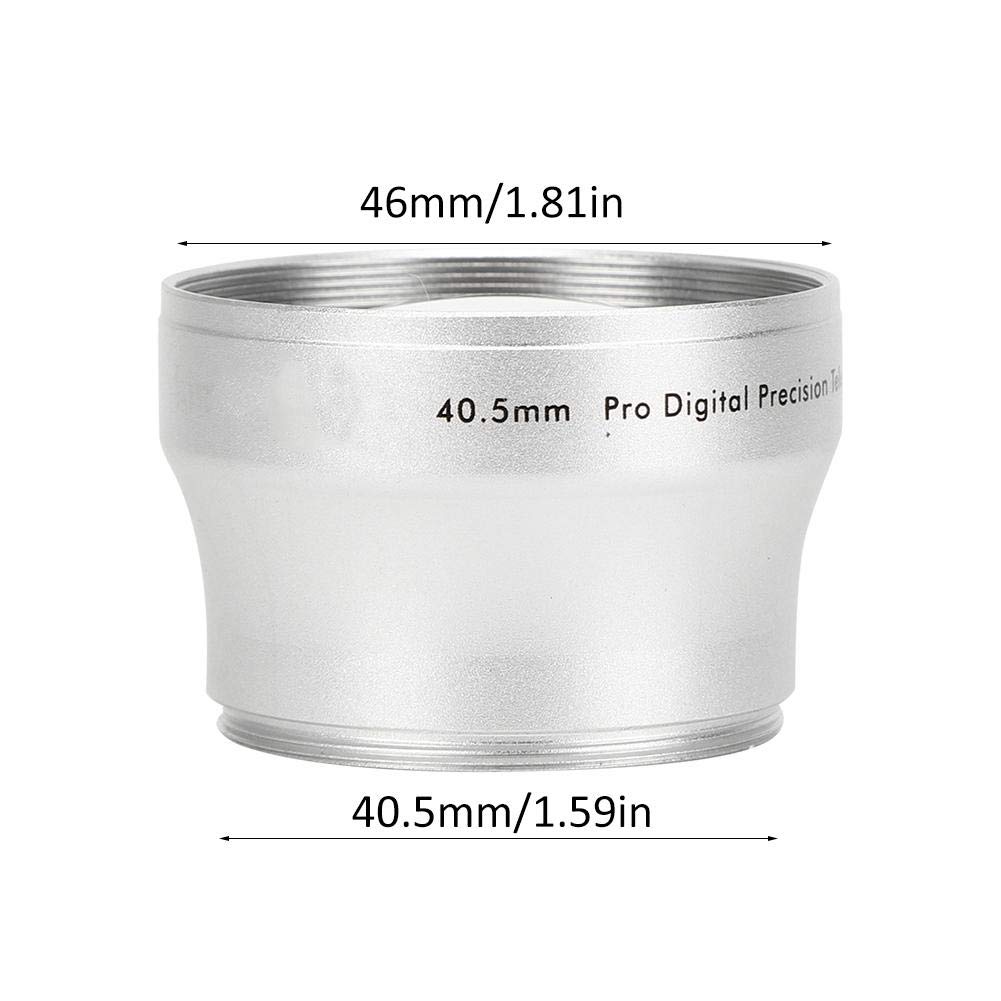 Alliage d'aluminium 40,5 mm Grossissement 2X Téléconvertisseur Universel Téléphoto avec Sacoche pour Tous Les objectifs de caméra à diamètre d'ouverture de 46 mm