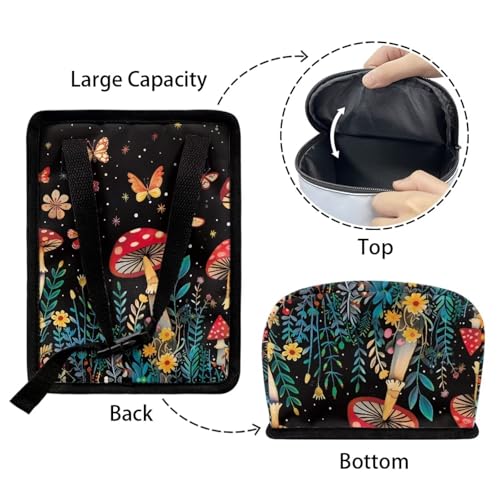 Image of Butterfly Mushroom Car Trash Can with Lid car Accessories Leak Proof Car Trash Bag Hanging Car Garbage Can Multipurpose Storage Container for Back Seat Road Trip