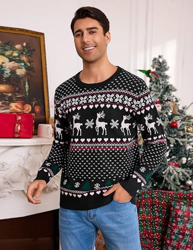 Pull De Noel Homme Moche Hiver Sweat à Capuche De Noël Chic