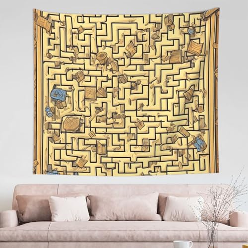 Labyrinthe au trésor tapisserie murale douce pour créer un coin cocooning de dortoir