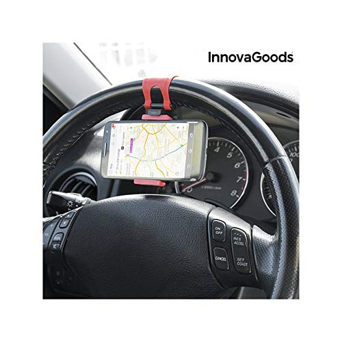 InnovaGoods IG115182 - Soporte de móviles para Coche, Color Negro y Rojo