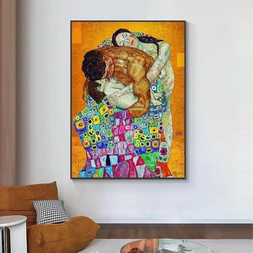 Peinture Le Baiser de Klimt sur toile déco salon 60x90 cm - 2