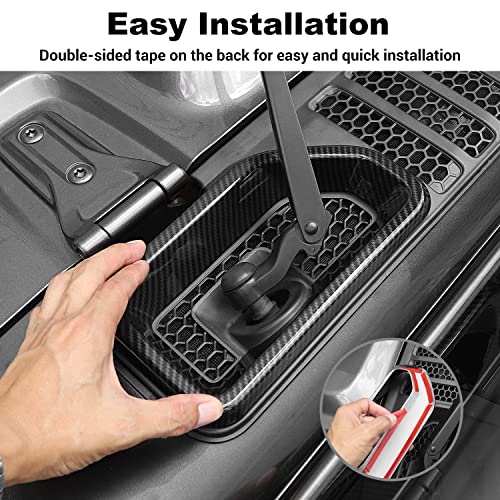JWWY JL Wrangler Front Wiper Base Panel Protect Cover Trim Compatible with 2018-2026+ Jeep Wrangler JL JLU Gladiator JT 4xe Trunk Accessories Carbon Fiber by JWWY - Image 3