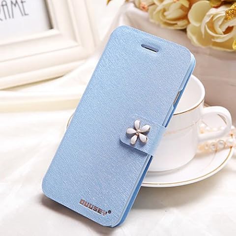 Slim PU Leather Wallet Flip Case Cover plug-in card Stand function (iPhone 6/6s, Blue) Cover