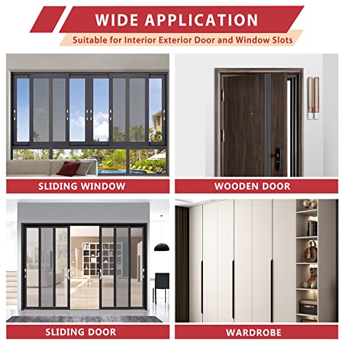 Image of 40 Feet Long Reach Weather Stripping Door Seal, Fingwerk V-Shaped Replacement Door Seal Strip Foam Kerf Weather Stripping for Doors Frame Door Insulation Strip, Easy Cut to Size(White)