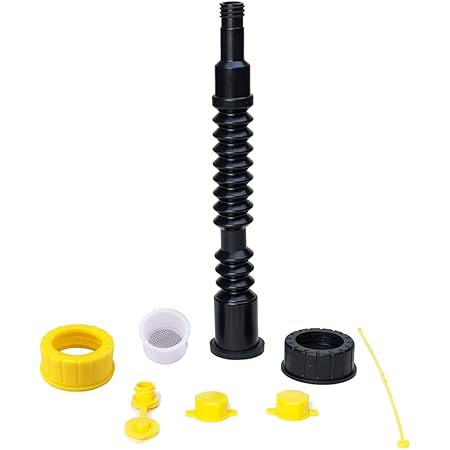 Amazon Com Orandesigne Gas Can Spouts Replacement Pour Nozzle And Vents Kit With Gaskets And Filter Screen 2 Collar Screw Cap For Pre 2009 Plastic Gas Can Kerosene Water Jug 1 2 5 Gallon 1 Black Automotive