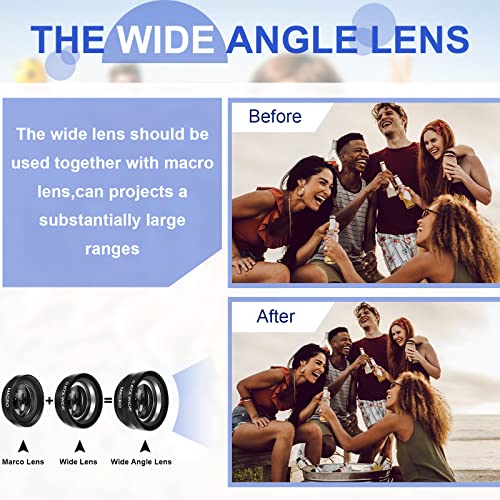Flutesan 2 Pack Universal 3 in 1 Camera Lens Kit Phone Camera Shot Clip Fisheye Macro Wide Angle Lens Cell Phone Shot Attachments Compatible with Most Smartphones for Video, Live Show, Vlog - Image 6