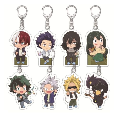 LPXBHSW Hero Academia Chibi Schlüsselanhänger 8er Set