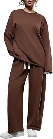 Womens 2 Piece Autumn Winter New Womens Tracksuit Set Long Sleeve Sweatshirt & Pants Casual Sportswear