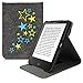 Produktbild kwmobile Hülle kompatibel mit Tolino Vision 1/2 / 3/4 HD - Schlaufe Ständer - e-Reader Schutzhülle - Sternenmix Hellgrün Blau Dunkelgrau