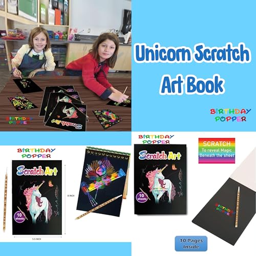 Image of Birthday Popper Art Combo Packs as Birthday Return Gifts | Set of 6 | Creative and Fun Gift Set for Art and Craft Theme Party | for Kids Boys Girls Teens Students of All Age Groups