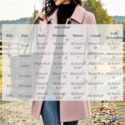 Wool Jacket Women Winter Trench Coats Thicken Pea Coat with Pockets | Plus Size Chunky Jackets, Casual Lapel Collar Buttons Outerwear, Oversized Cardigans,Soft Comfy Warm Overcoats - image 4