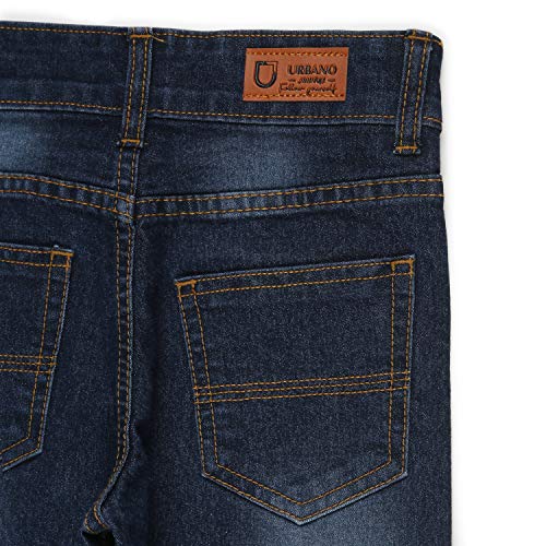 Image of Urbano Juniors Boy's Slim Fit Mid Rise Washed Denim Jeans Stretch