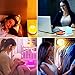 BEYONDOP Night Light, Touch Bedside Table Lamp for Bedrooms, Rechargeable Dimmable Small LED Lamp with RGB Lights, Smart Nightstand Lamp for Living Room Home Gifts