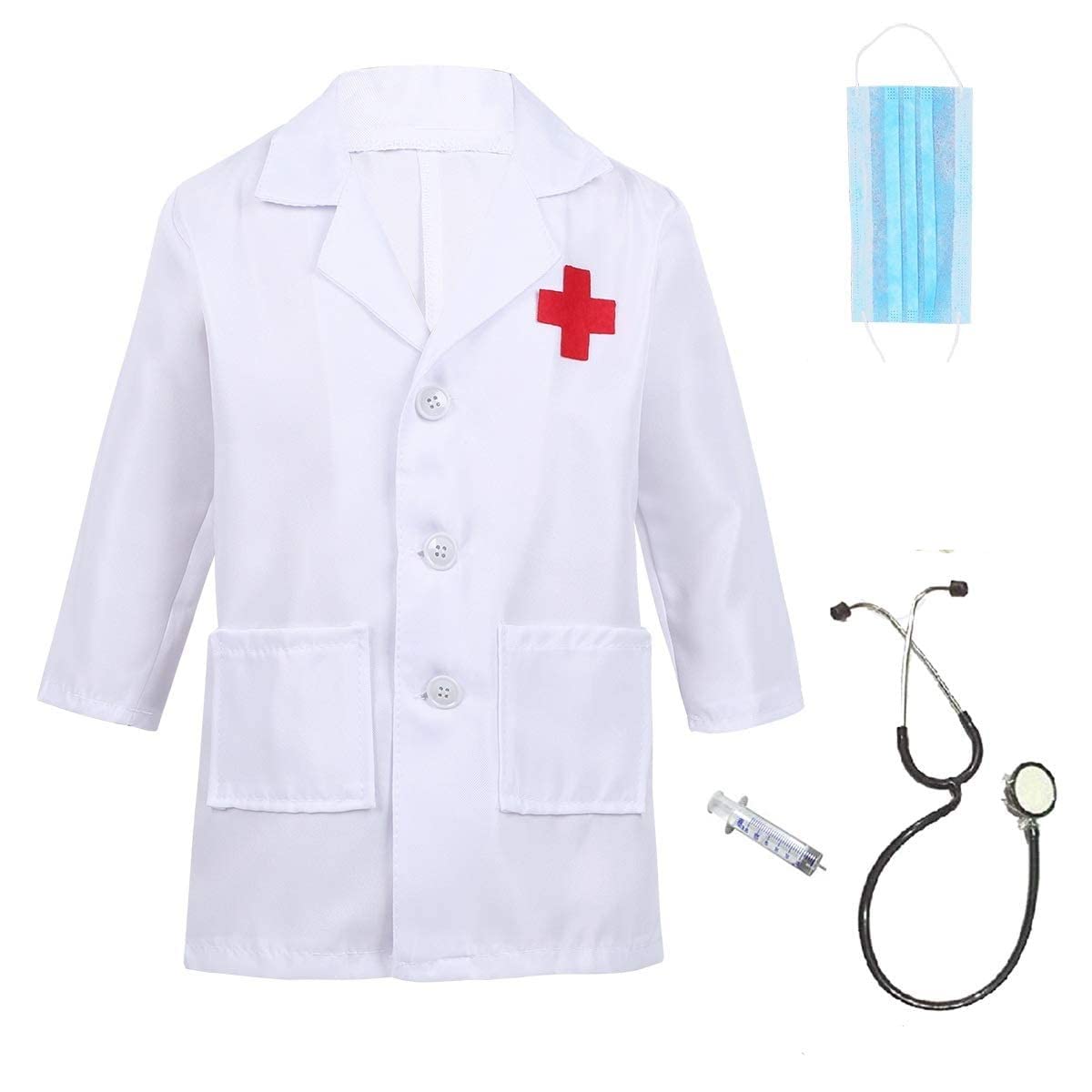 See full amazon price history chart for Polyester Doctor Coat + Mask + Toy Injection + Stethoscope Costume Helpers Lab Coat For Kids. (4-5 Years), White Polyester Doctor Coat + Mask + Toy Injection + Stethoscope Costume Helpers Lab Coat For Kids. (4-5 Years), White (B0BZZ321ZP) Amazon Price History, Amazon Price Tracker