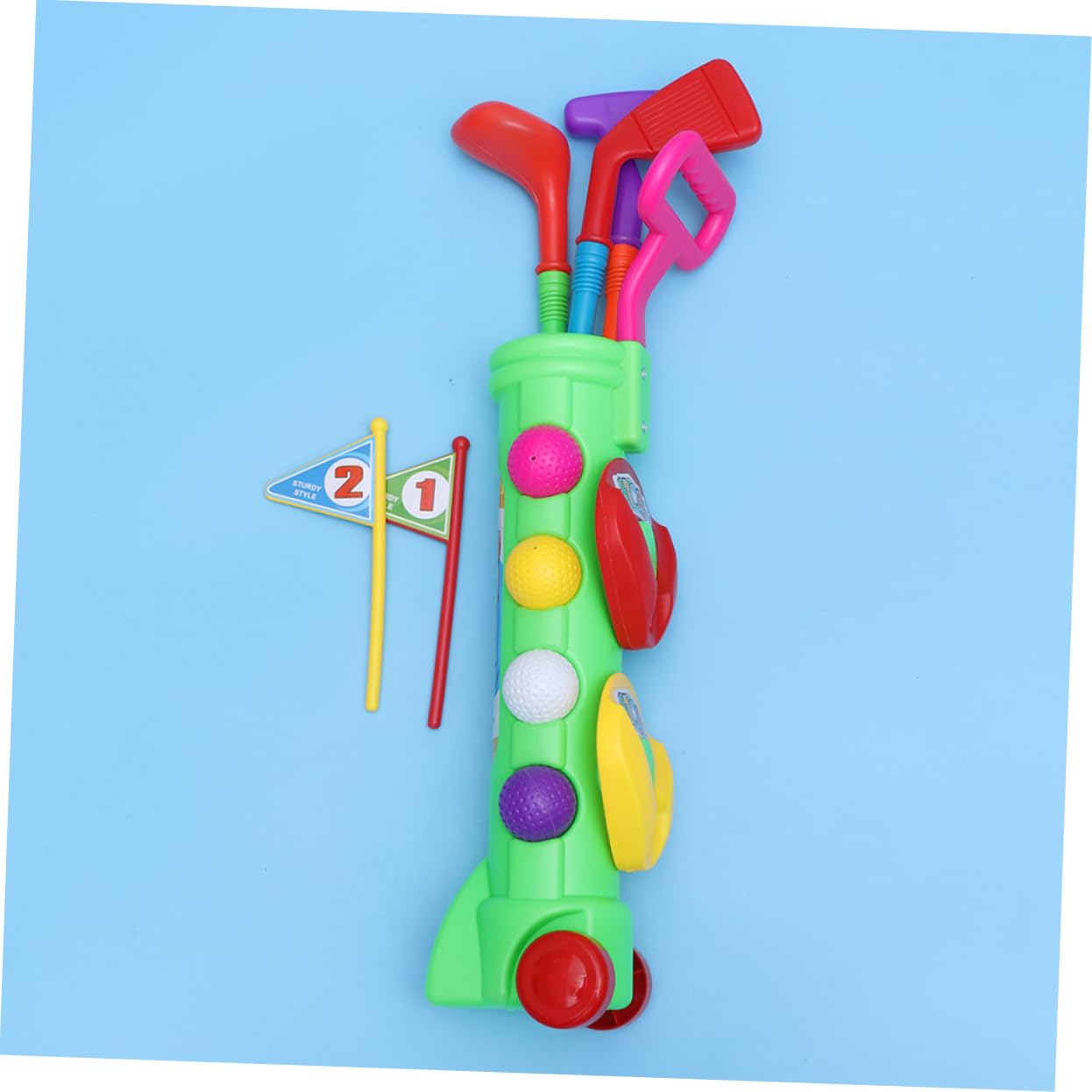 Set de Golf Infantil Portátil Verde, 2 Juegos de Plástico