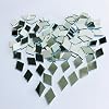 200 Pcs Mini Diamond Shape Mirror Mosaic Tiles for Craft Work, Disco Ball Mirror, Home Decor (Silver)