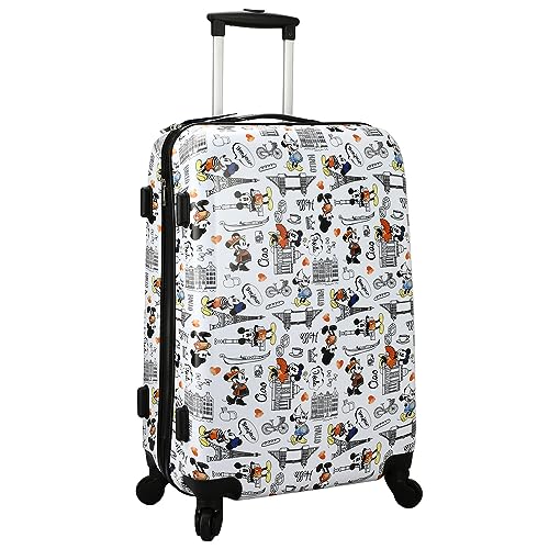 Disney Mickey Mouse And Minnie Mouse 28 Inch White Rolling Luggage #TOP2